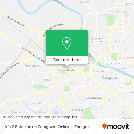 Vía 2 Estación de Zaragoza - Delicias map