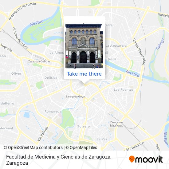 mapa Facultad de Medicina y Ciencias de Zaragoza