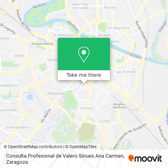 Consulta Profesional de Valero Sinues Ana Carmen map