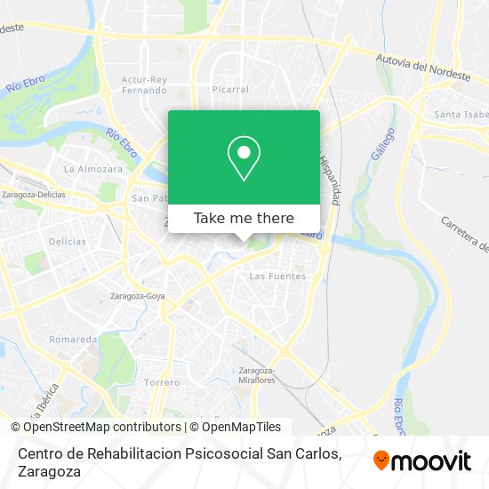 mapa Centro de Rehabilitacion Psicosocial San Carlos