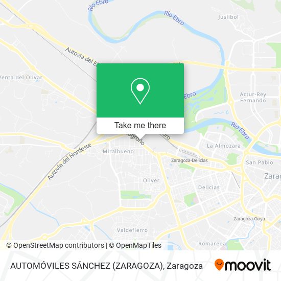 mapa AUTOMÓVILES SÁNCHEZ (ZARAGOZA)