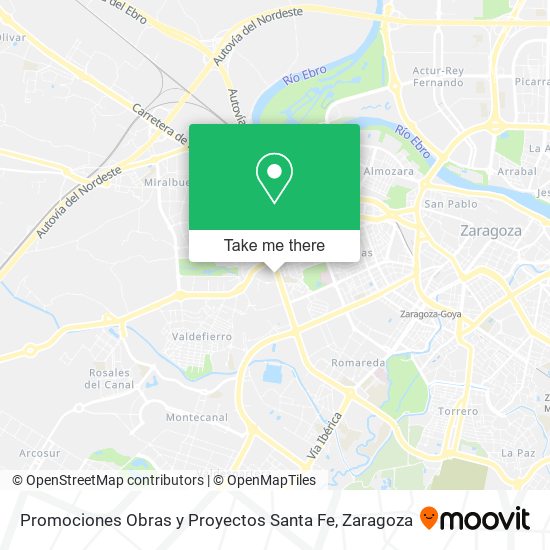 Promociones Obras y Proyectos Santa Fe map