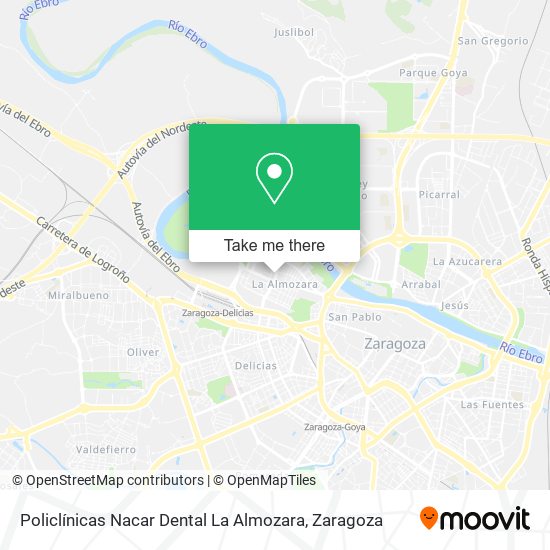 Policlínicas Nacar Dental La Almozara map
