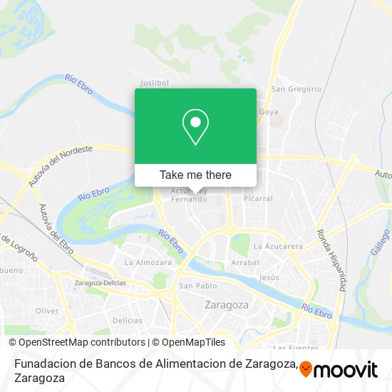 mapa Funadacion de Bancos de Alimentacion de Zaragoza