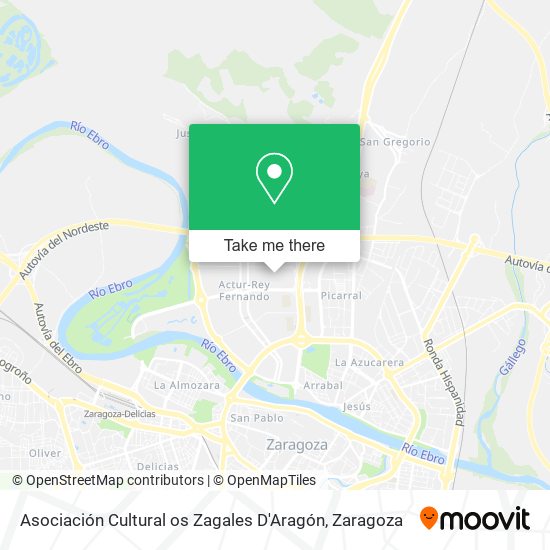 Asociación Cultural os Zagales D'Aragón map