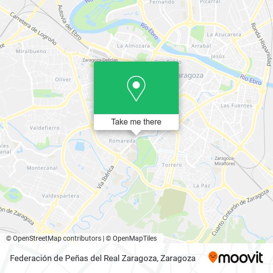 mapa Federación de Peñas del Real Zaragoza