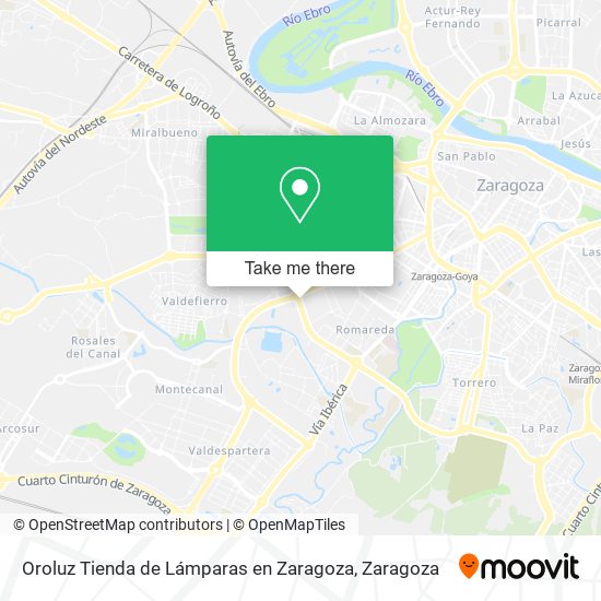 Oroluz Tienda de Lámparas en Zaragoza map