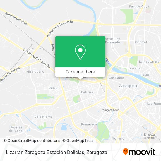 Lizarrán Zaragoza Estación Delicias map