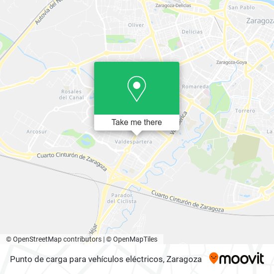 Punto de carga para vehículos eléctricos map