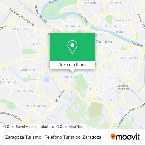 mapa Zaragoza Turismo - Teléfono Turistico