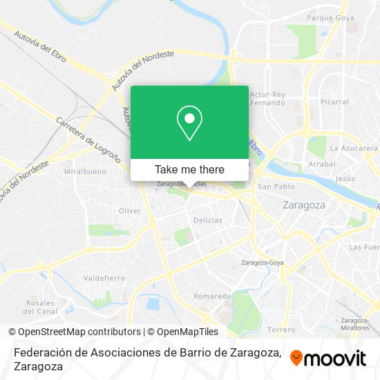 Federación de Asociaciones de Barrio de Zaragoza map