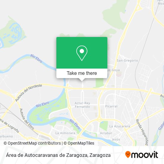 Área de Autocaravanas de Zaragoza map