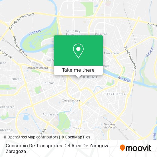 Consorcio De Transportes Del Area De Zaragoza map