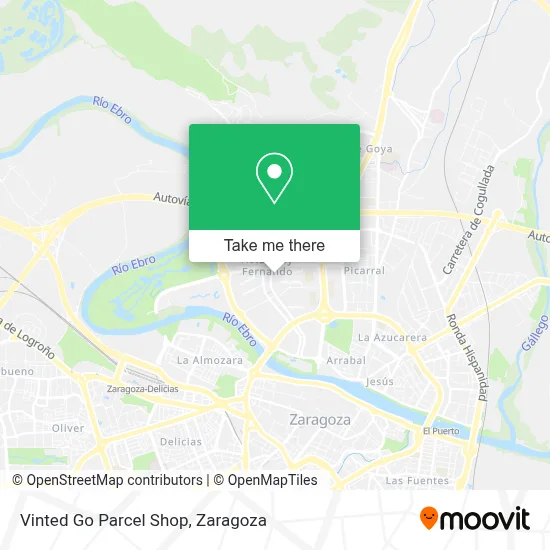 Vinted Go Parcel Shop map