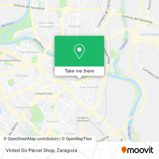 Vinted Go Parcel Shop map