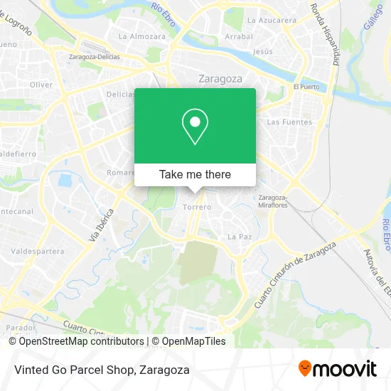 Vinted Go Parcel Shop map