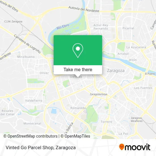 Vinted Go Parcel Shop map