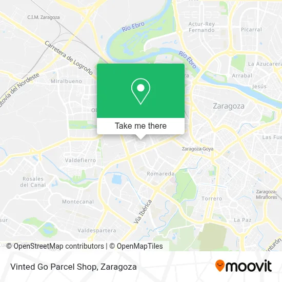 Vinted Go Parcel Shop map