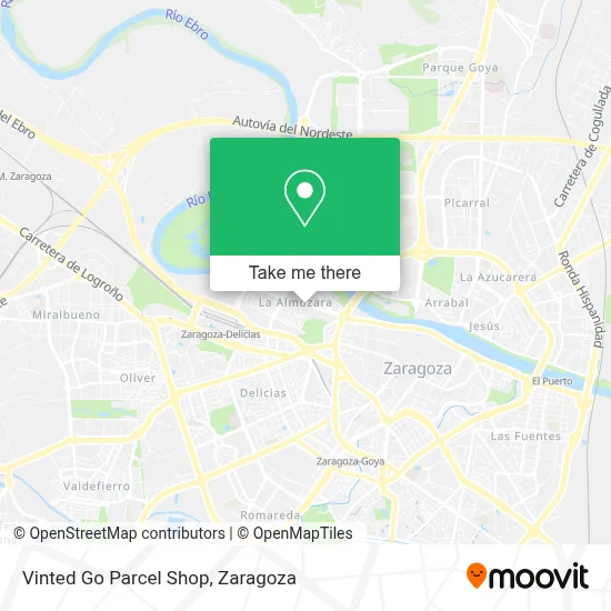 Vinted Go Parcel Shop map