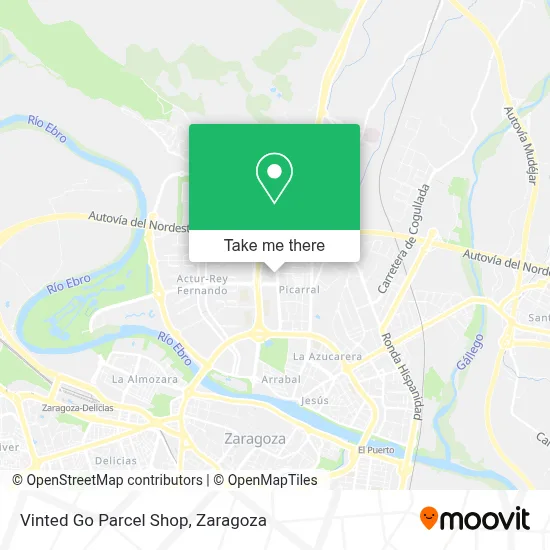 Vinted Go Parcel Shop map