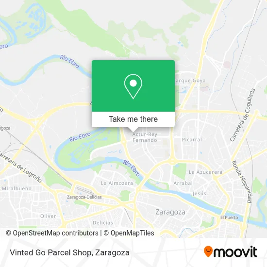 Vinted Go Parcel Shop map