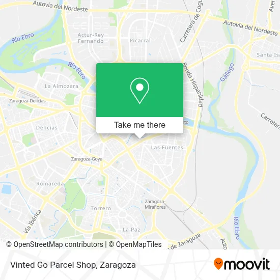 Vinted Go Parcel Shop map