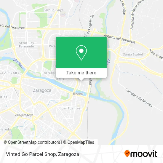 Vinted Go Parcel Shop map