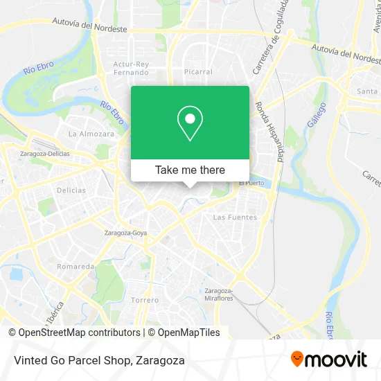 Vinted Go Parcel Shop map