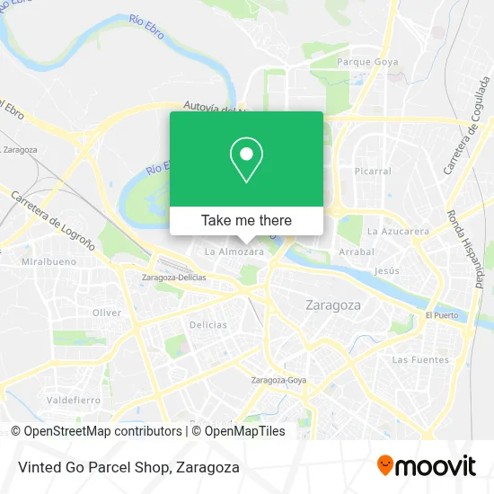 Vinted Go Parcel Shop map
