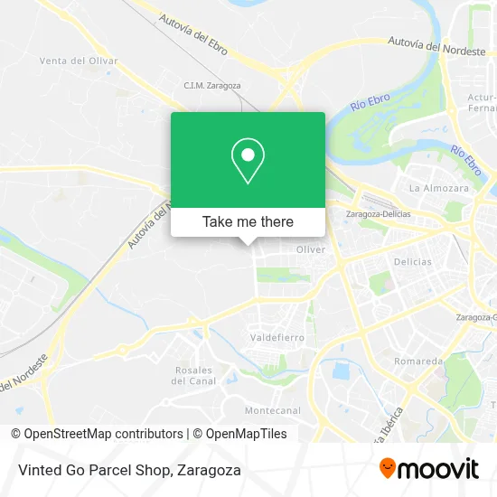 Vinted Go Parcel Shop map