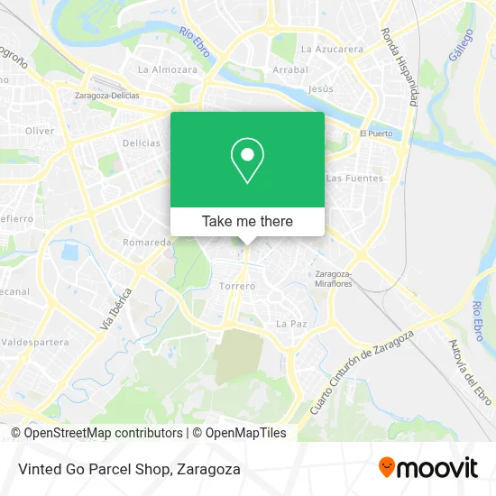 Vinted Go Parcel Shop map