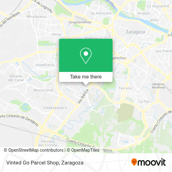 Vinted Go Parcel Shop map