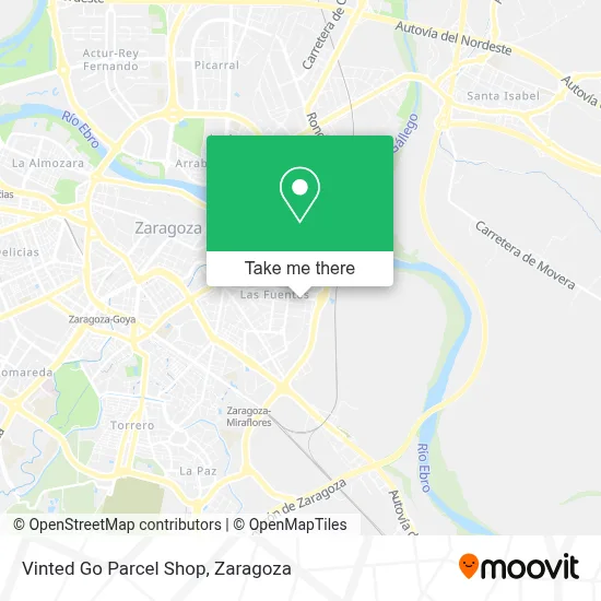 Vinted Go Parcel Shop map