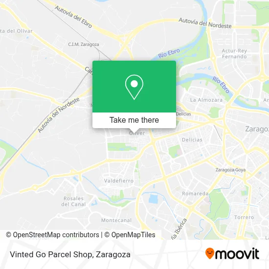 Vinted Go Parcel Shop map