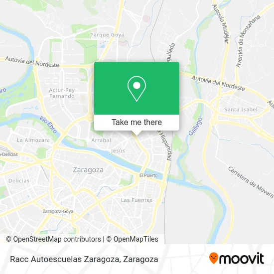 Racc Autoescuelas Zaragoza map