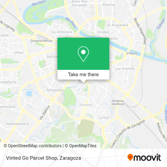 Vinted Go Parcel Shop map