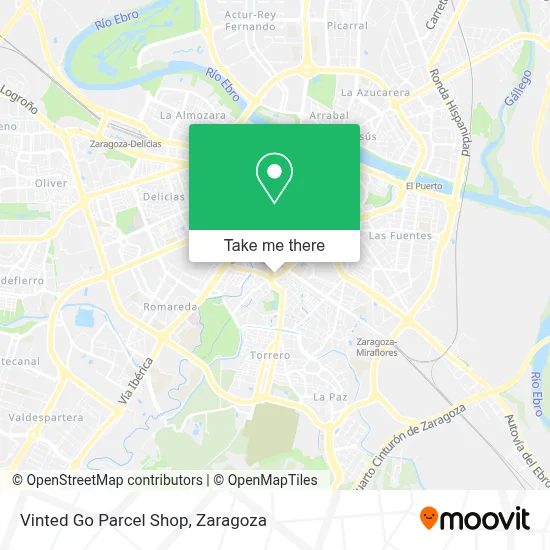 Vinted Go Parcel Shop map