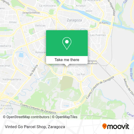Vinted Go Parcel Shop map
