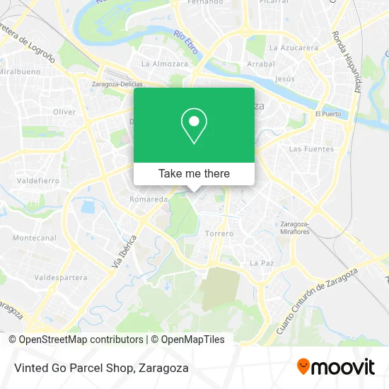 Vinted Go Parcel Shop map