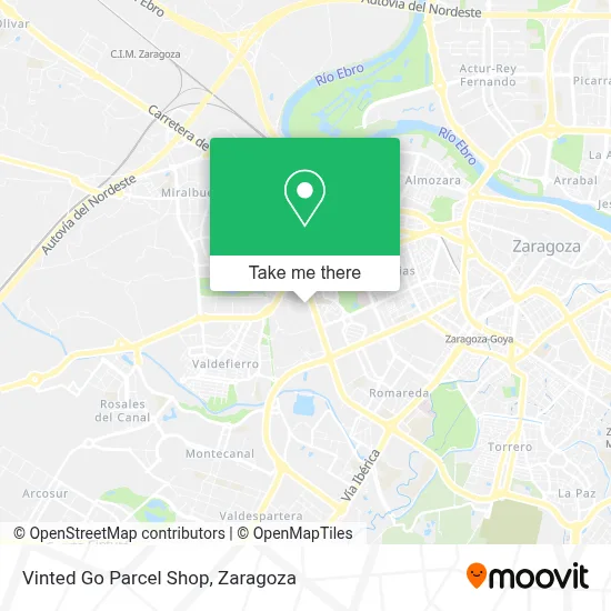 Vinted Go Parcel Shop map