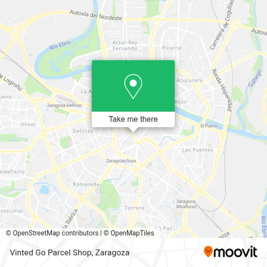 Vinted Go Parcel Shop map