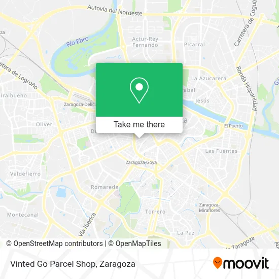 Vinted Go Parcel Shop map