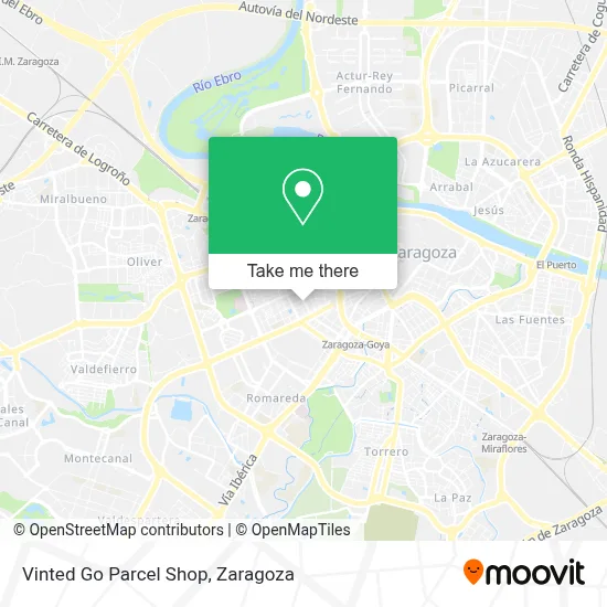 Vinted Go Parcel Shop map