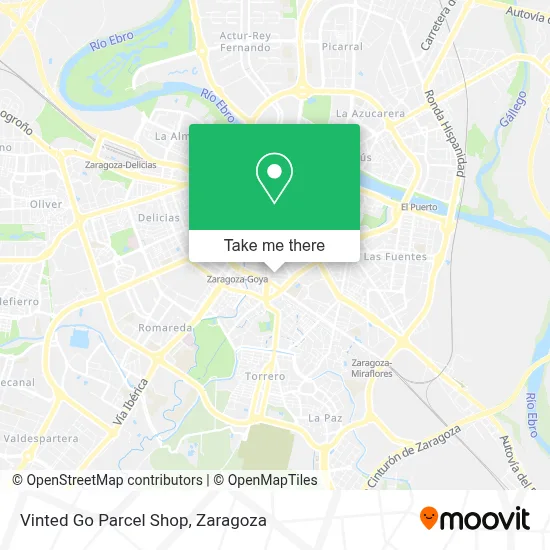 Vinted Go Parcel Shop map
