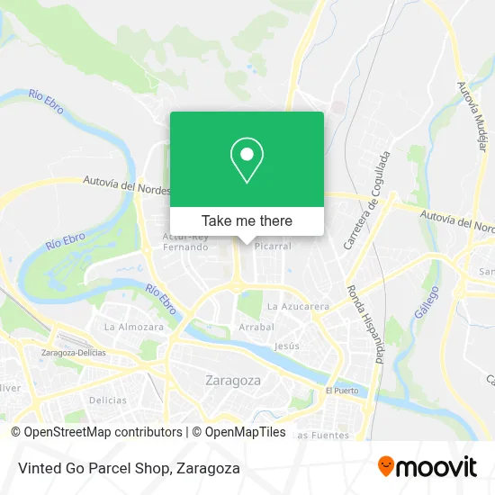 Vinted Go Parcel Shop map