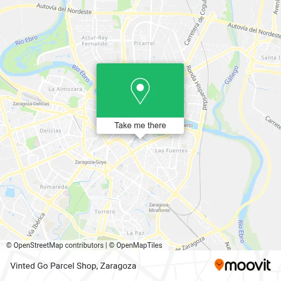 Vinted Go Parcel Shop map