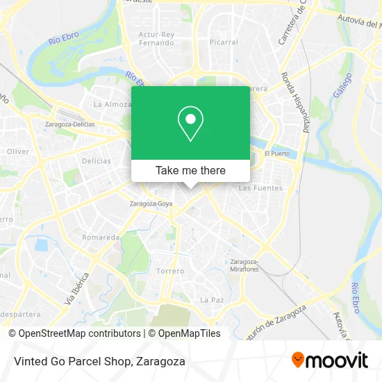 Vinted Go Parcel Shop map