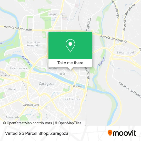 Vinted Go Parcel Shop map