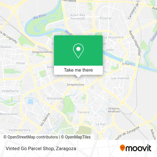 Vinted Go Parcel Shop map