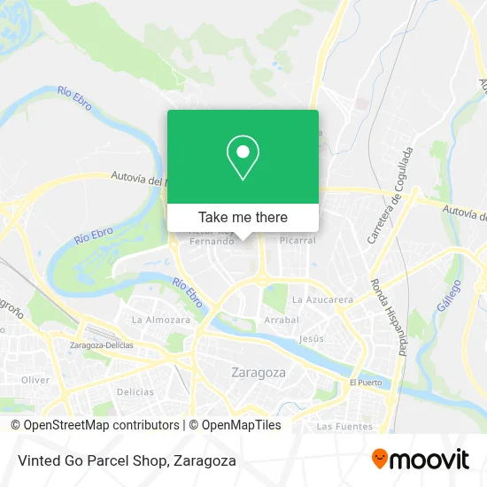 Vinted Go Parcel Shop map